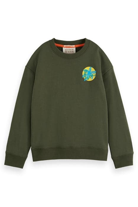 OVERSIZED-FIT ARTWORK SWEATSHIRT SEAWEED GREEN by Scotch & Soda