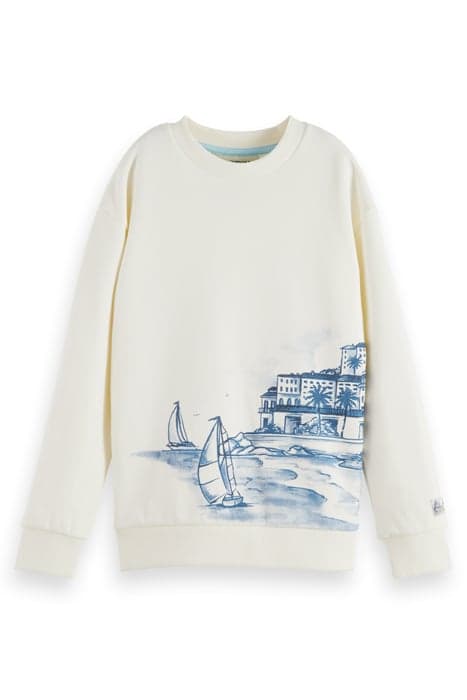 RELAXED-FIT PLACED ARTWORK SWEATSHIRT OFF WHITE by Scotch & Soda