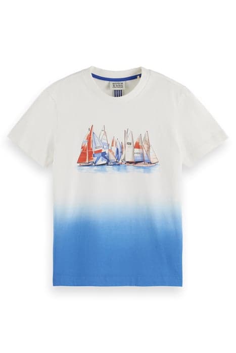 RELAXED-FIT ARTWORK DIP-DYED T-SHIRT OFF WHITE by Scotch & Soda