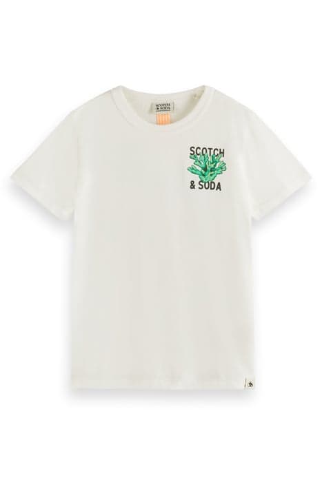 RELAXED-FIT ARTWORK T-SHIRT OFF WHITE/CORAL GRADIENT by Scotch & Soda