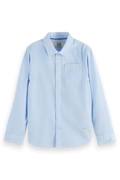 REGULAR FIT - CLASSIC YARN-DYED SHIRT WITH ARTWORK BLUE/WHIT by Scotch & Soda