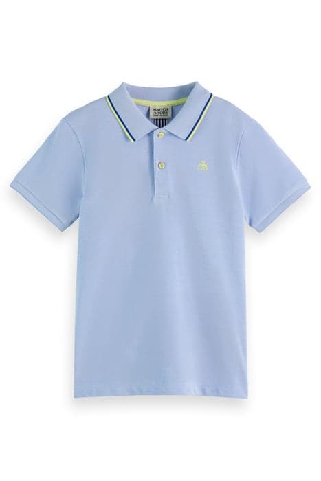 TWO-TONE TIPPING POLO SHIRT BICYCLE BLUE MELANGE by Scotch & Soda