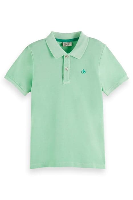 GARMENT-DYED SHORT-SLEEVED PIQUE POLO TROPICAL MINT by Scotch & Soda