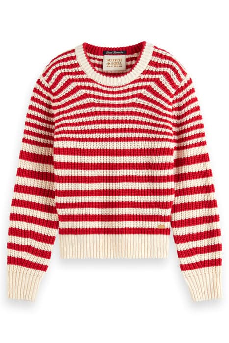 STRIPED PULLOVER RED/WHITE STRIPE by Scotch & Soda