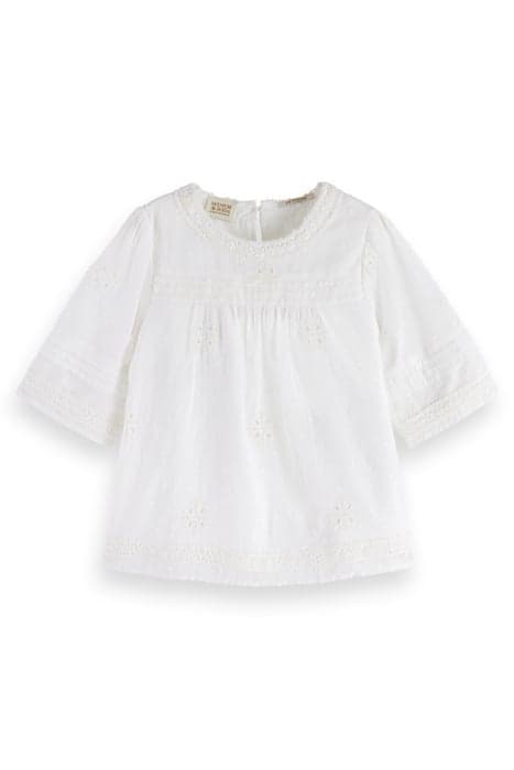 BRODERIE ANGAISE & CLIP JACQUARD TOP OFF WHITE by Scotch & Soda