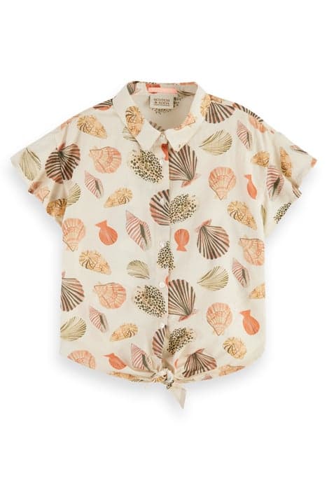 KNOTTED FRONT ALL-OVER PRINTED SHORT-SLEEVED SHIRT SHELLS by Scotch & Soda