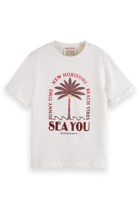 RELAXED-FIT COTTON NEP T-SHIRT ECRU by Scotch & Soda