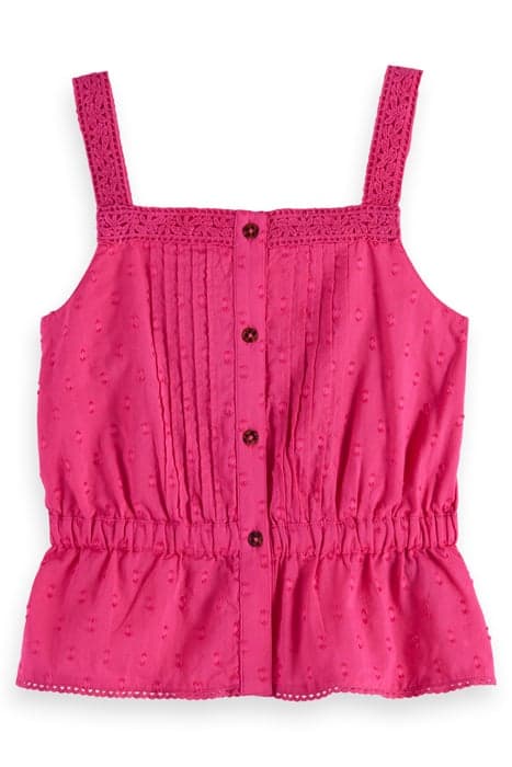 SLEEVELESS CLIP JACQUARD TOP FUN FUCHSIA by Scotch & Soda