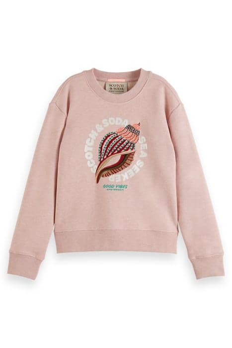 DETAILED ARTWORK RELAXED-FIT MELANGE SWEATSHIRT SEASHELL MEL by Scotch & Soda