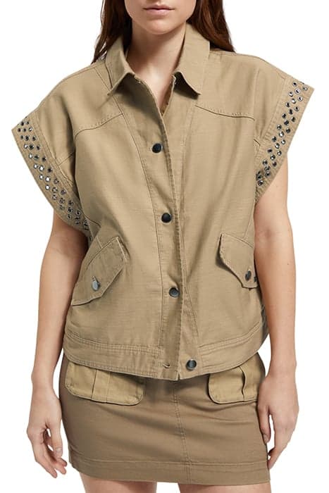 FESTIVAL JACKET WITH EYELETS LIGHT ARMY by Scotch & Soda