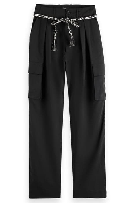 FAYE - HIGH RISE WIDE LEG LYOCELL CARGO PANT EVENING BLACK by Scotch & Soda