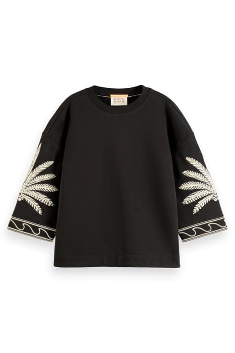 EMBROIDERED SWEATSHIRT EVENING BLACK by Scotch & Soda