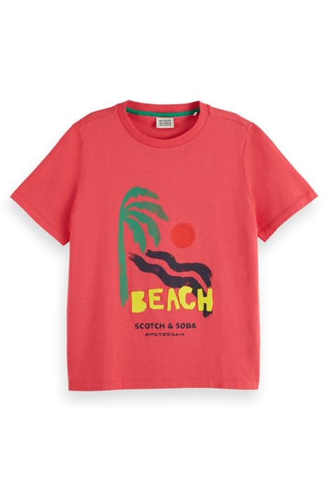 REGULAR FIT FRONT ARTWORK T-SHIRT FIERY ROSE by Scotch & Soda