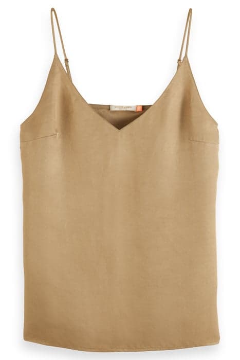 CAMISOLE WOVEN FRONT JERSEY BACK LIGHT ARMY by Scotch & Soda