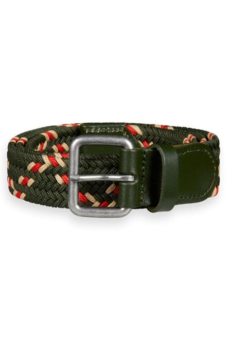 LEATHER TRIMMED BRAIDED CORD B SEA MOSS/ BOAT RED by Scotch & Soda