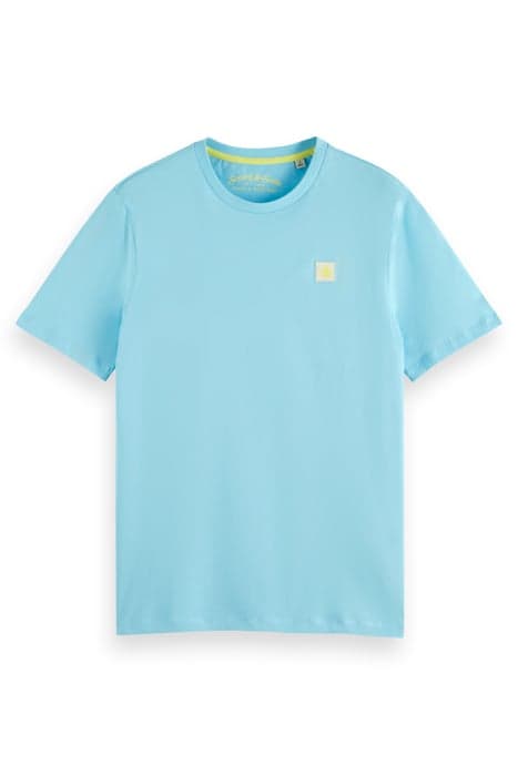 ESSENTIAL LOGO BADGE T-SHIRT WASHED NEON BLUE by Scotch & Soda