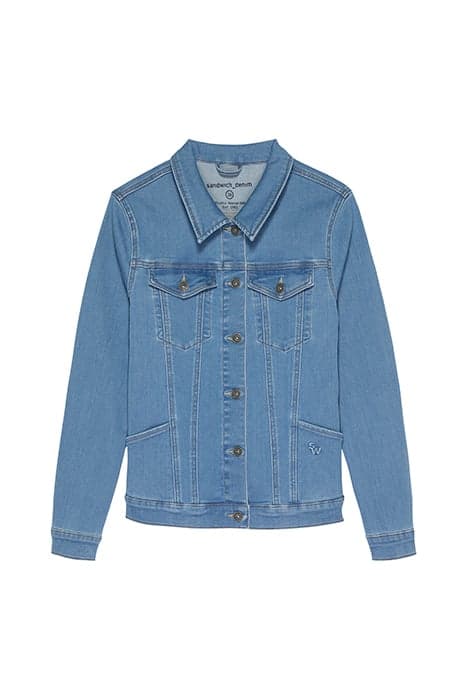 DENIM COAT 25001655 MID BLUE DENIM by Sandwich