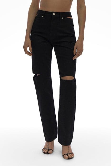 CUT OUT STRAIGHT COTTON, ELASTANE BLACK by Helmut Lang