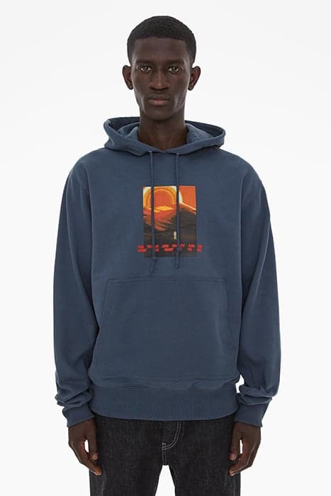 OUTER SP HOODIE COTTON PRUSSIAN BLUE by Helmut Lang