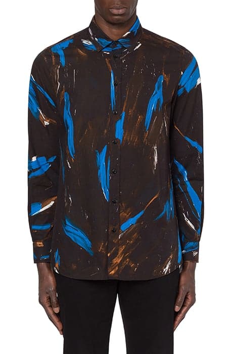 PAINTING POPLIN SHIRT BLUE by Moschino