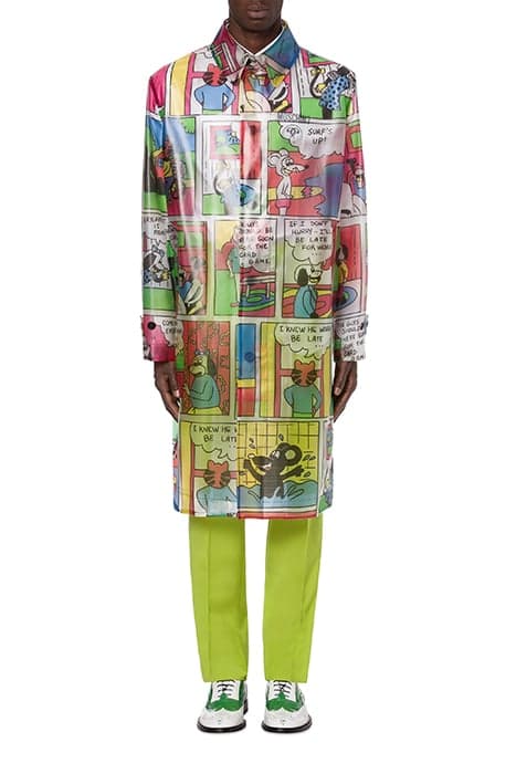 MOSCHINO COMICS WATERPROOF TRENCH COAT MULTICOLOR by Moschino