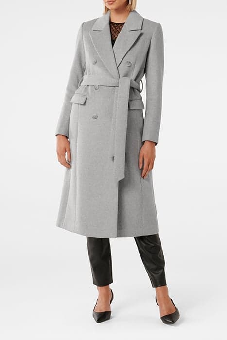 CHARLOTTE WRAP COAT GREY by Forever New