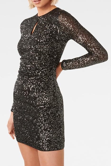 ROBIN SEQUIN LONG SLEEVE MINI GUNMETAL by Forever New