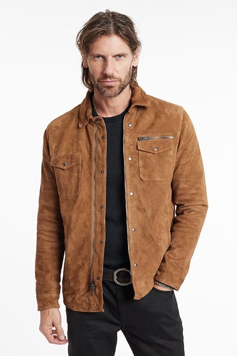 SHILO LIGHT SUEDE SHIRT JACKET ANTIQUE by John Varvatos