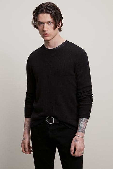 ACE LS CREW IN OPEN STITCH MIDNIGHT by John Varvatos