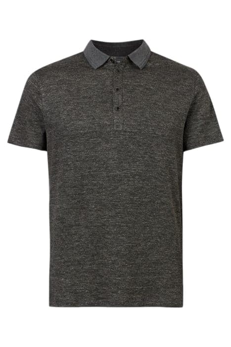 LIVINGSTON REGULAR FIT SS POLO WITH LINE STEEL GREY by John Varvatos