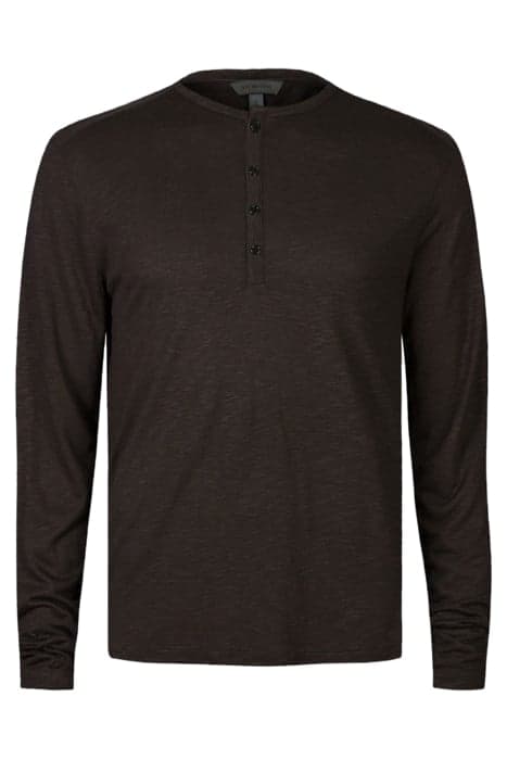 DANVILLE REGULAR FIT LS HENLEY WITH PLAC ESPRESSO by John Varvatos