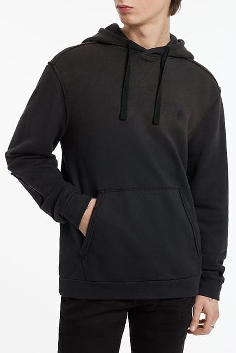 RANDAL LS OMBRE WASH PO HOODY BLACK by John Varvatos