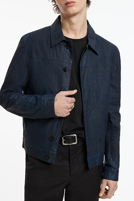 HIDDEN PLACKET JEAN JACKET CAPRI BLUE by John Varvatos