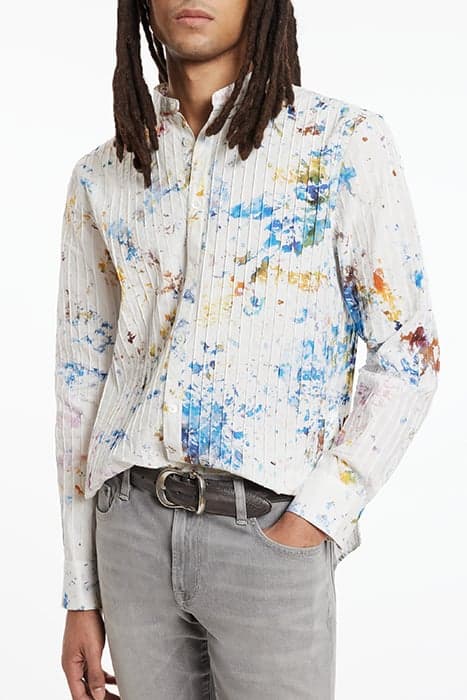 SLIM FIT PINTUCK SHIRT WHITE by John Varvatos