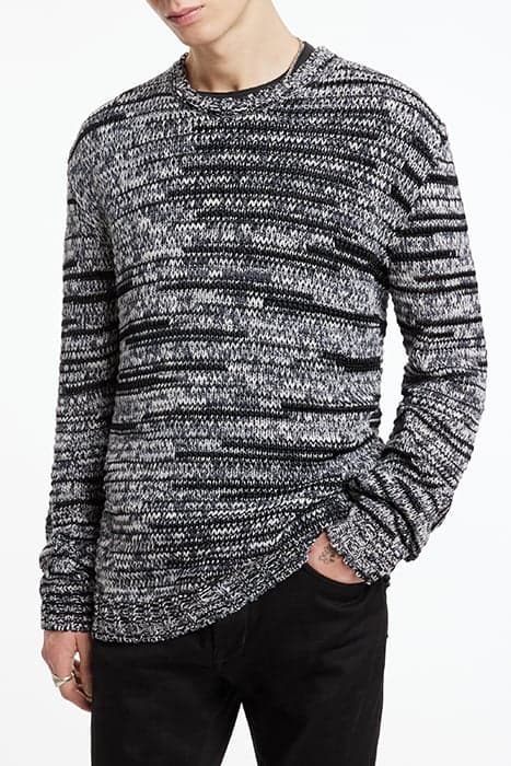 PINAL EASY FIT LONG SLV CREWNECK WITH MU BLACK by John Varvatos