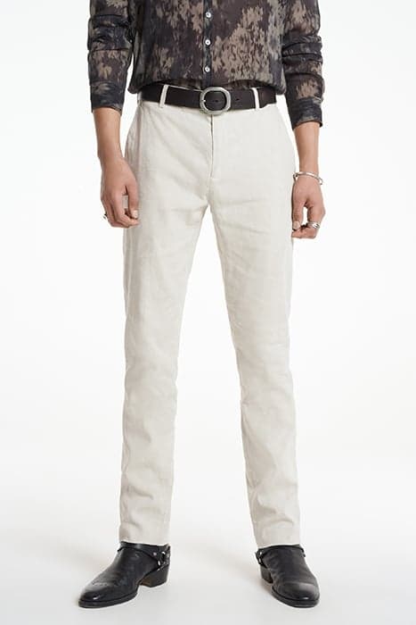 SLIM FIT PANTS WITH WELT HIP POCKET AND MACADAMIA by John Varvatos