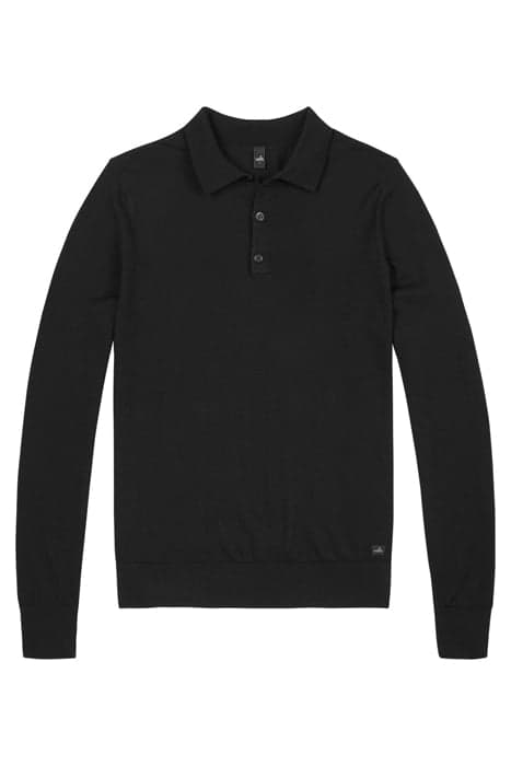 WARD | EXTRA FINE MERINO POLOSHIRT PURE BLACK by WAHTS