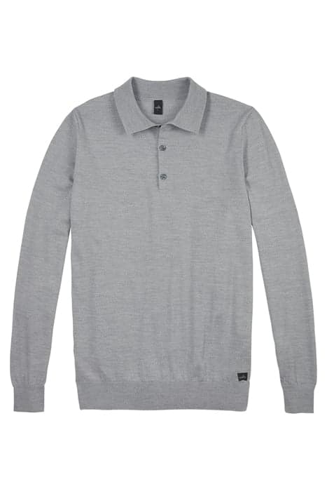 WARD | EXTRA FINE MERINO POLOSHIRT LIGHT MARL GREY by WAHTS