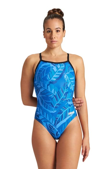 W TROPICALS LIGHT DROP BACK ONE PIECE BLACK-ROYAL MULTI by Arena