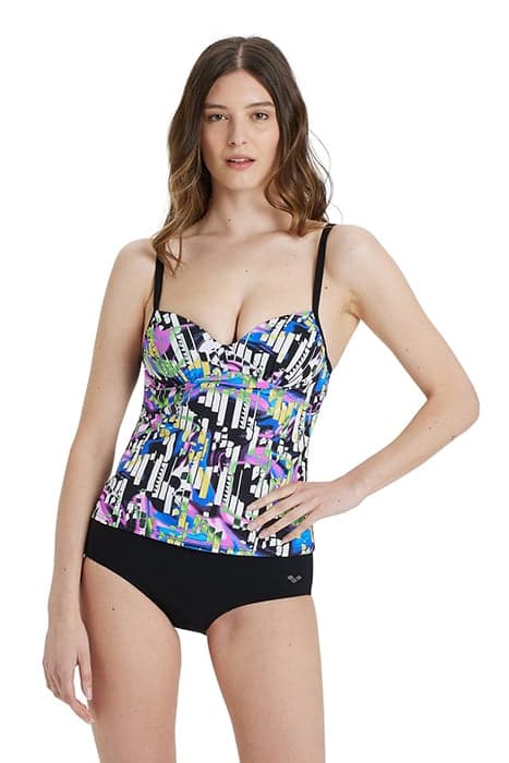 WOMEN'S BODYLIFT TANKINI CAROLINA BLACK MULTI-BLACK by Arena