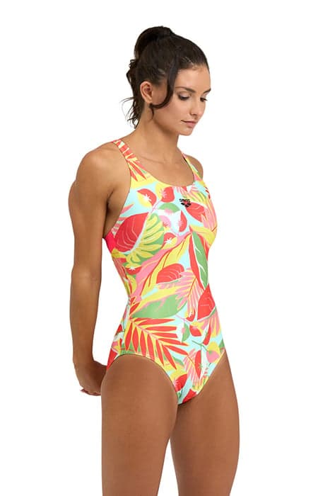 WOMEN'S ARENA TROPIC SWIMSUIT CONTROL PR FLUO RED-MULTI by Arena