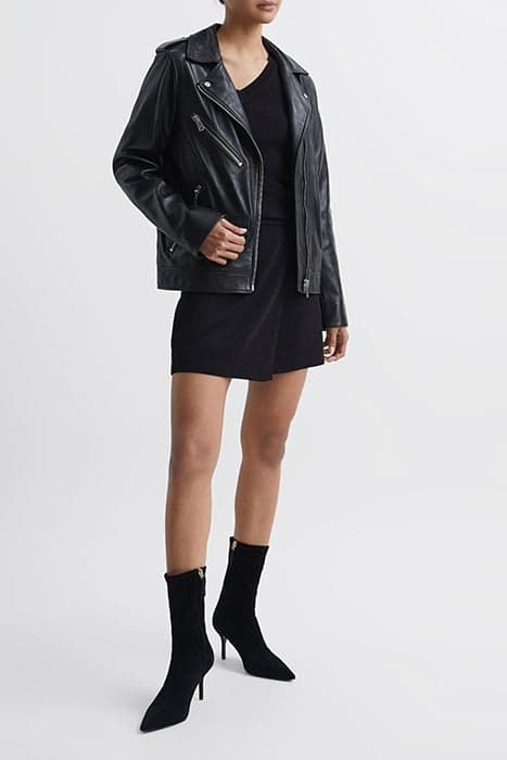 SUTTON-OVERSIZED BIKER BLACK by Reiss