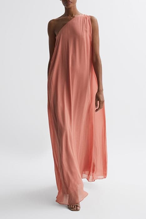 CHARLY-ONE SHOULDER MAXI CORAL by Reiss