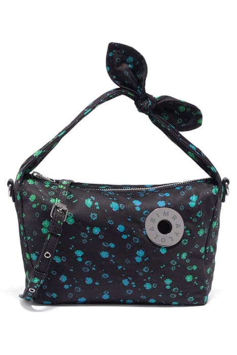 M BLACK RAINBOW FLOWERS NYLON HOBO BAG by Bimba y Lola