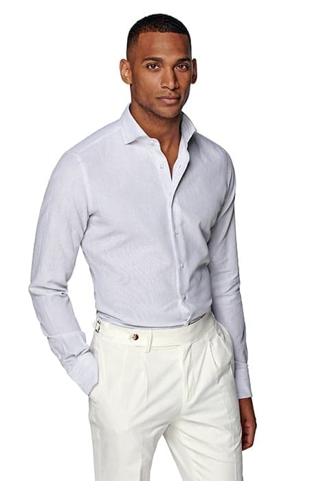 LIGHT GREY HONEYCOMB SLIM FIT SHIRT by Suitsupply