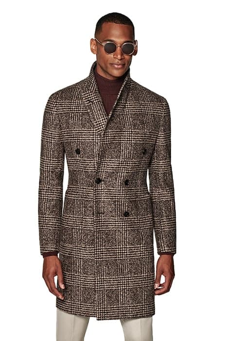 BROWN CHECKED OVERCOAT by Suitsupply