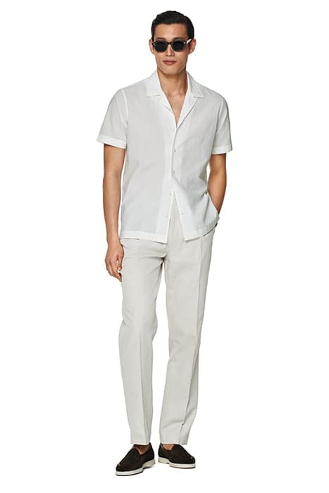 WHITE CAMP COLLAR SLIM FIT SHIRT by Suitsupply