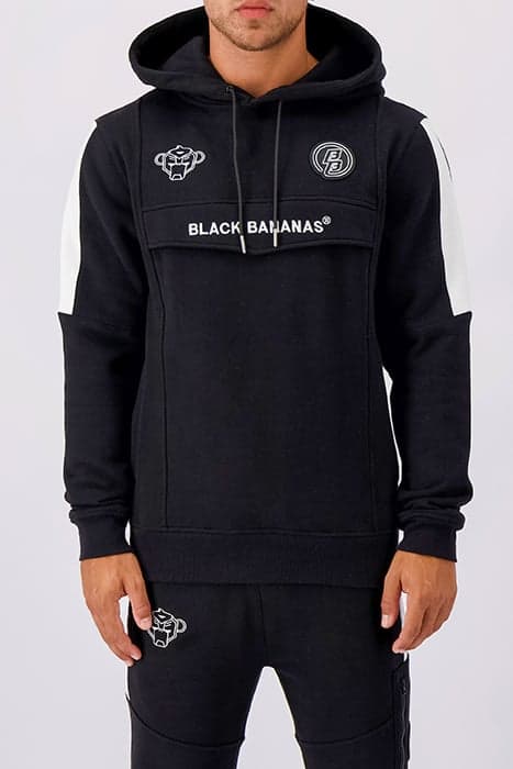 ANORAK STRIPE HOODY BLACK by Black Bananas