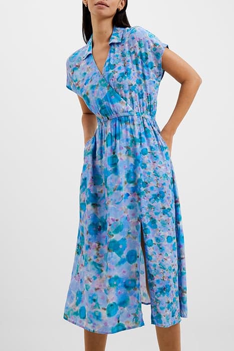 GRETHA DRAPE WRAP DRESS BLUE by French Connection