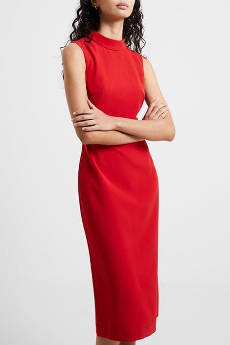 ECHO CREPE MOCK NECK DRESS RED by French Connection